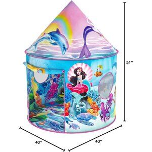 Musical Mermaid Kids Play Tent W/ Under-The-Sea Sounds Playhouse Indoors Outdoor